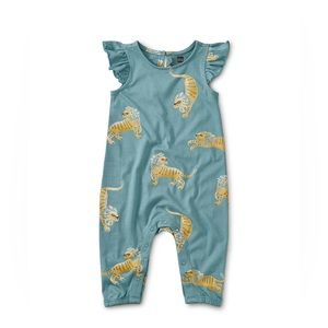 tea ruffle sleeve romper 0-3 mos